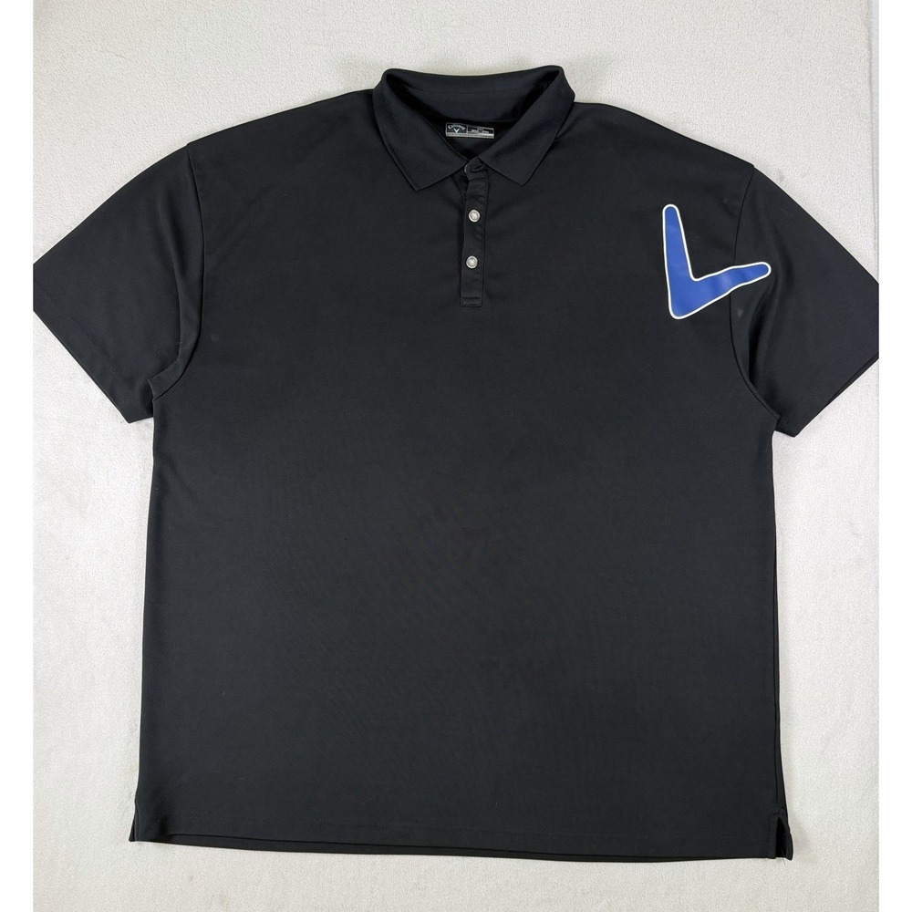 Callaway Golf Polo Shirt Black Men's 3XLT Big Tall Performance Stretch Golf